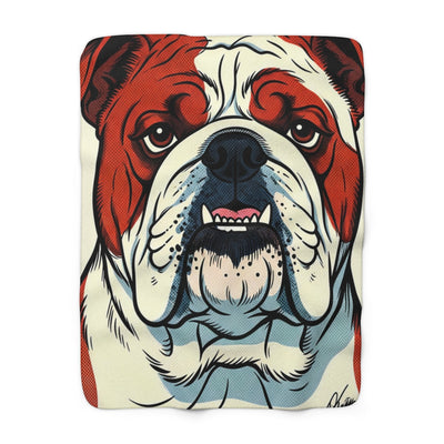 English Bulldog Comic Pop Art Throw Blanket | Premium Dog Prints | Tritan