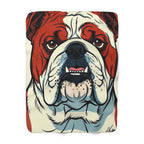 English Bulldog Comic Pop Art sherpa blanket by Tritan, front