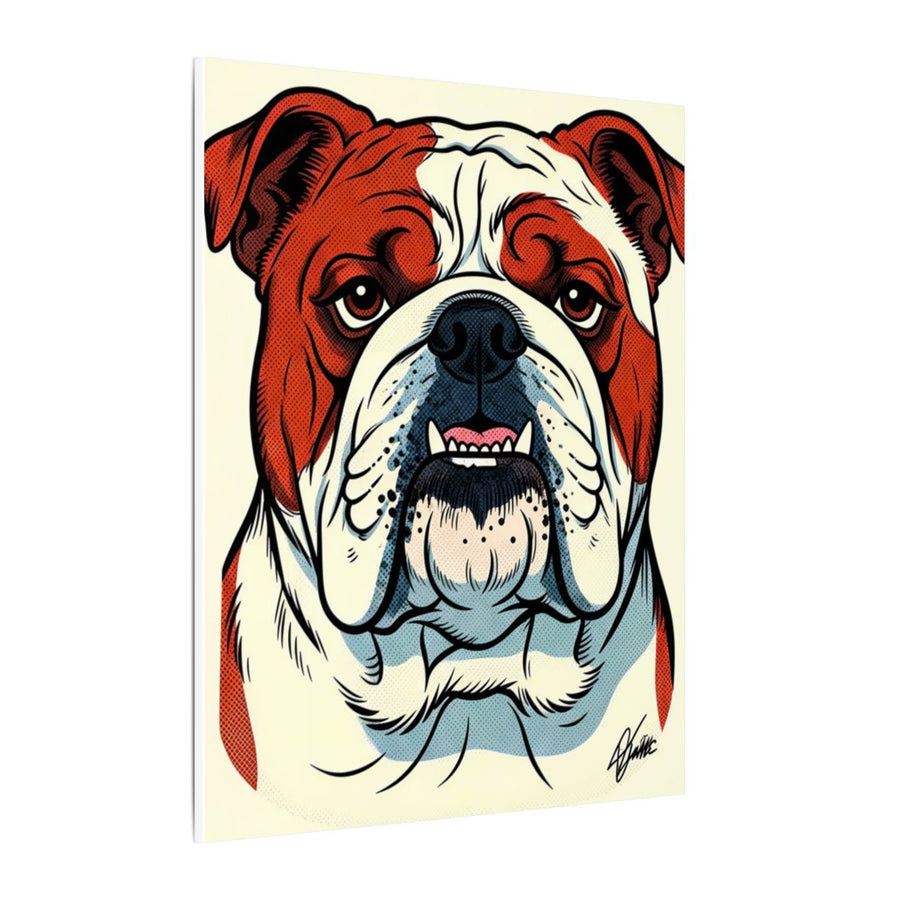 English Bulldog Comic Pop Art canvas print by Tritan, side