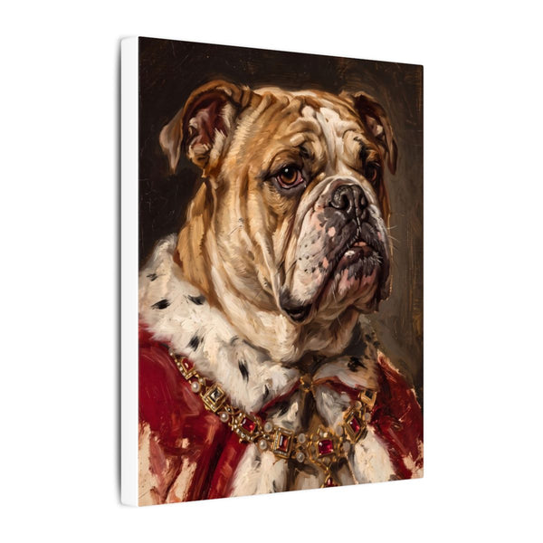 English Bulldog Kings & Queens Royal Portrait Canvas Wall Art, Regal Dog Painting, English Bulldog Lover Gift, Stretched Canvas