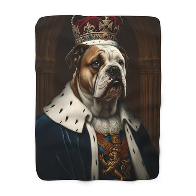 English Bulldog Kings & Queens Royal Portrait Regal Throw Blanket | Premium Dog Prints | Tritan