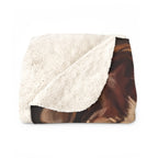 English Bulldog Kings & Queens sherpa blanket by Tritan, folded