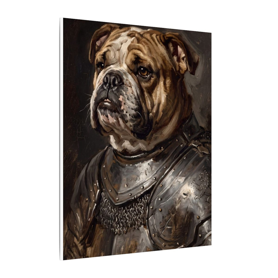 English Bulldog Medieval Knight canvas print by Tritan, side