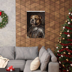 English Bulldog Medieval Knight matte poster print by Tritan, framed on wall