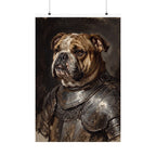 English Bulldog Medieval Knight matte poster print by Tritan, front