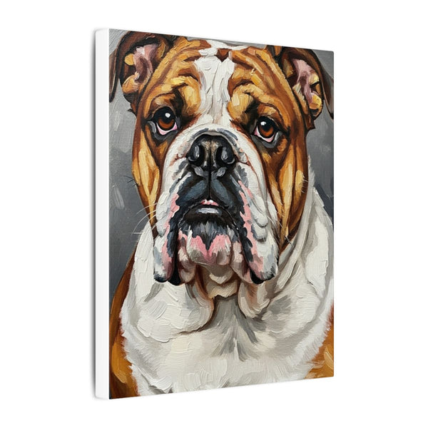 English Bulldog Oil Portrait Canvas Print | Bulldog Wall Art | Dog Lover Gift | Pet Portrait Home Decor