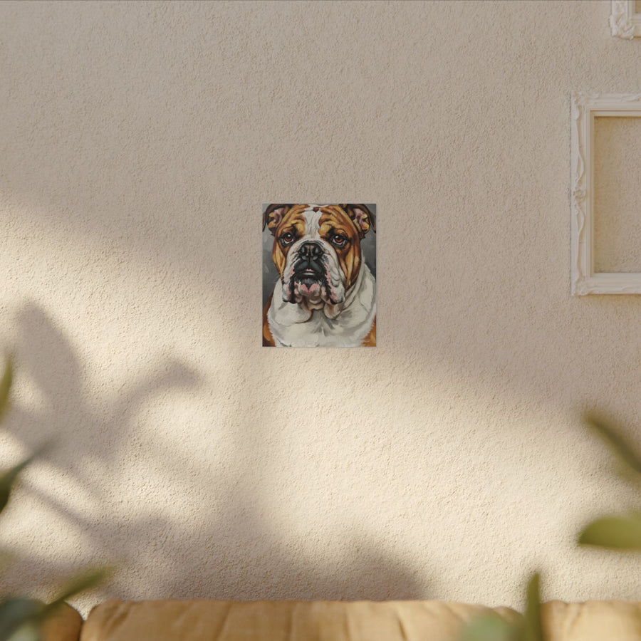 English Bulldog Oil Portrait Canvas Print | Bulldog Wall Art | Dog Lover Gift | Pet Portrait Home Decor