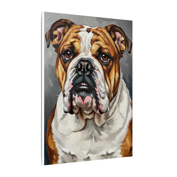 English Bulldog Oil Portrait Canvas Print | Bulldog Wall Art | Dog Lover Gift | Pet Portrait Home Decor