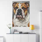 English Bulldog Oil Portrait canvas print by Tritan, desk wall