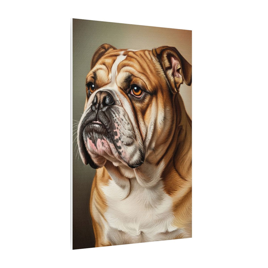 English Bulldog Oil Portrait canvas print by Tritan, side