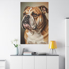 English Bulldog Oil Portrait canvas print by Tritan, desk wall