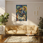 English Bulldog Post-Impressionist canvas print by Tritan, sofa wall