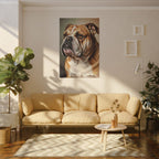 English Bulldog Oil Portrait canvas print by Tritan, sofa wall