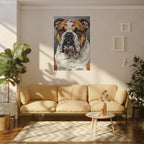 English Bulldog Oil Portrait canvas print by Tritan, sofa wall