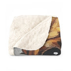 English Bulldog Oil Portrait sherpa blanket by Tritan, folded