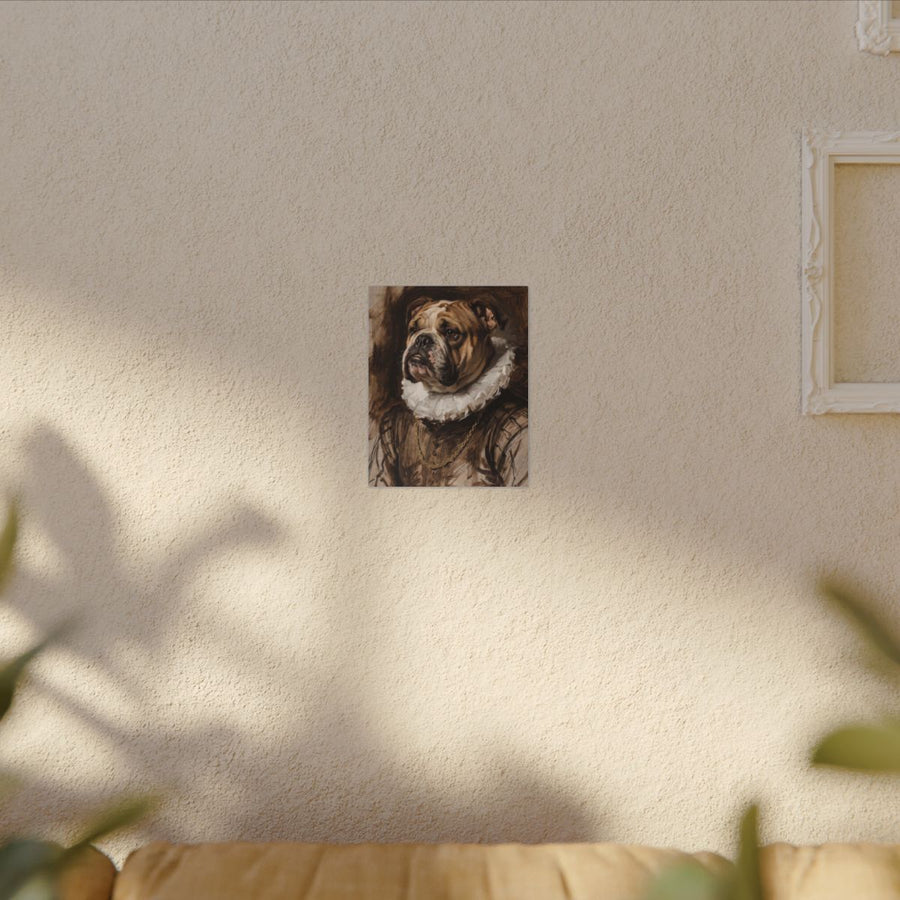 English Bulldog Renaissance Royal Portrait Canvas Wall Art, Regal Dog Painting, English Bulldog Lover Gift, Stretched Canvas