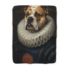 English Bulldog Renaissance Royal Portrait Regal Throw Blanket | Premium Dog Prints | Tritan