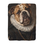 English Bulldog Renaissance Royal sherpa blanket by Tritan, front