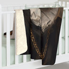 English Bulldog Renaissance Royal sherpa blanket by Tritan, on bed