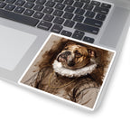 English Bulldog Renaissance Royal vinyl sticker by Tritan, on a laptop