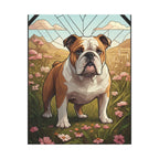 English Bulldog Stained Glass canvas print by Tritan, front