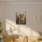 English Bulldog Stained Glass canvas print by Tritan, sofa wall