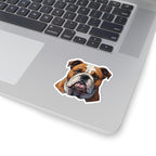 English Bulldog Low Poly vinyl sticker by Tritan, on a laptop