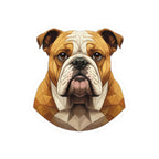 English Bulldog Low Poly vinyl sticker by Tritan, front