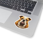 English Bulldog Low Poly vinyl sticker by Tritan, on a laptop