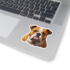 English Bulldog Low Poly vinyl sticker by Tritan, on a laptop