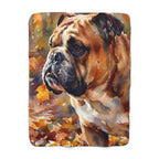 English Bulldog Watercolor sherpa blanket by Tritan, front