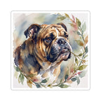English Bulldog Watercolor vinyl sticker by Tritan, front
