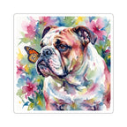 English Bulldog Watercolor vinyl sticker by Tritan, front