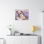 English Bulldog Watercolor canvas print by Tritan, desk wall