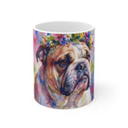 English Bulldog Watercolor ceramic mug by Tritan, front