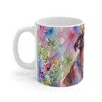 English Bulldog Watercolor ceramic mug by Tritan, left handle