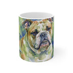 English Bulldog Watercolor ceramic mug by Tritan, front