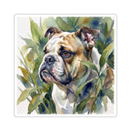 English Bulldog Watercolor vinyl sticker by Tritan, front