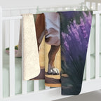 English Bulldog Watercolor Lavender Fields Throw Blanket | Premium Dog Prints | Tritan