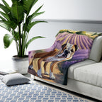English Bulldog Watercolor Lavender Fields Throw Blanket | Premium Dog Prints | Tritan