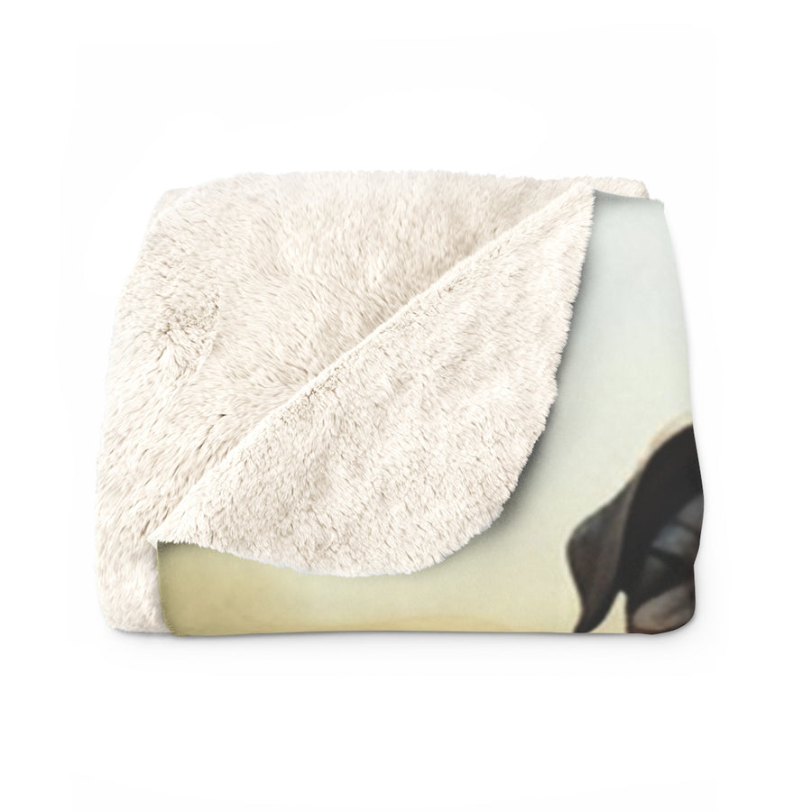 English Bulldog Watercolor Meadow Golden Throw Blanket | Premium Dog Prints | Tritan