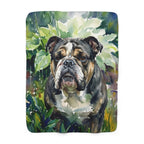 English Bulldog Watercolor sherpa blanket by Tritan, front