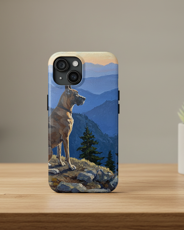 Acrylic Great Dane - Mountain Overlook | Tough Phone Case