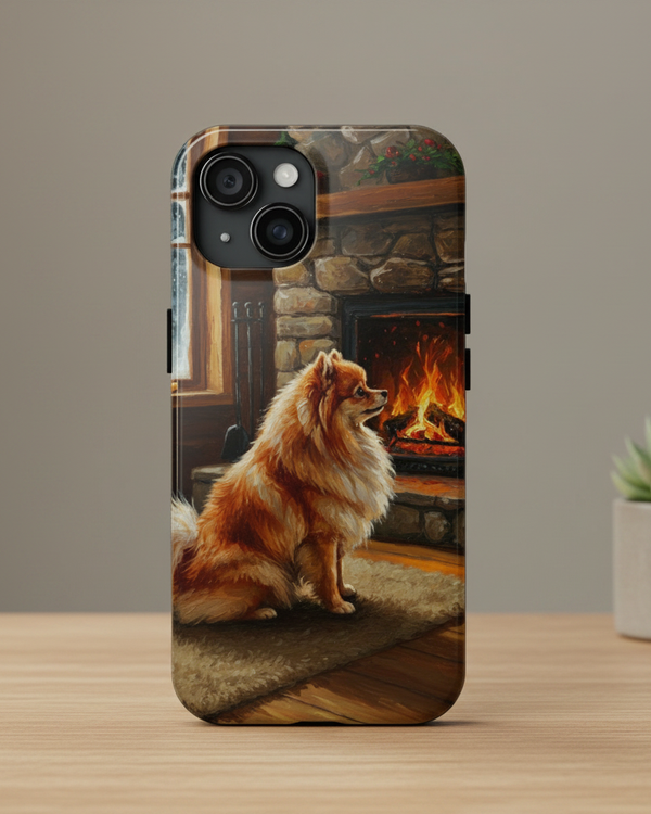 Acrylic Pomeranian - Winter Hearth | Tough Phone Case