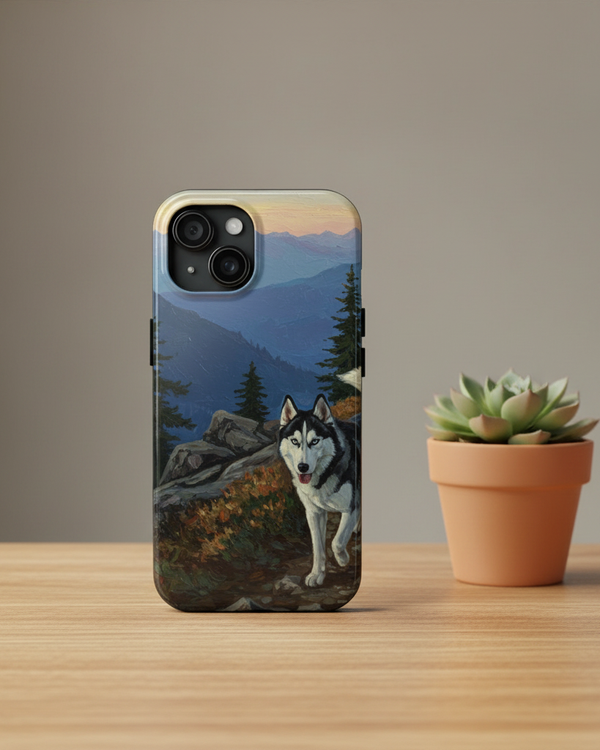 Acrylic Siberian Husky - Mountain Overlook | Tough Phone Case