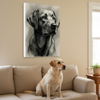 Labrador Retriever Charcoal Portrait Canvas Print | Dog Wall Art Gift | Black Lab Lover Decor | Pet Owner Minimalist Fine Art