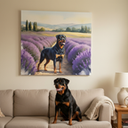 Rottweiler Watercolor Canvas Print, Dog Wall Art, Pet Lover Gift, Home Decor, Stretched Canvas, Canine Art