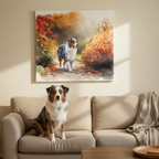 Australian Shepherd Canvas Wall Art, Aussie Dog Mom Gift, Pet Portrait Decor, Dog Lover Present, Watercolor Painting Print