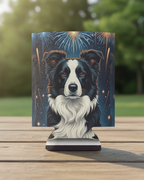 Border Collie America 250 Patriotic Dog Pattern Can Cooler | America 250 Pattern Drinkware Gift for Dog Lovers | Summer Party Decor