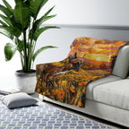 French Bulldog Acrylic sherpa blanket by Tritan, on sofa